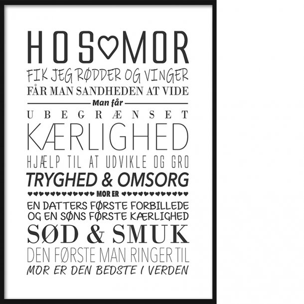 Vedholdende harpun Understrege Hos Mor Plakat - Tekst & Citat Plakater - Danposters.dk