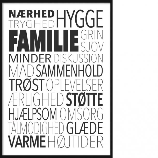 Familie Stikord Plakat - Tekst & Citat Plakater -