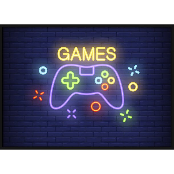 Games Neon-skilt Plakat (liggende)