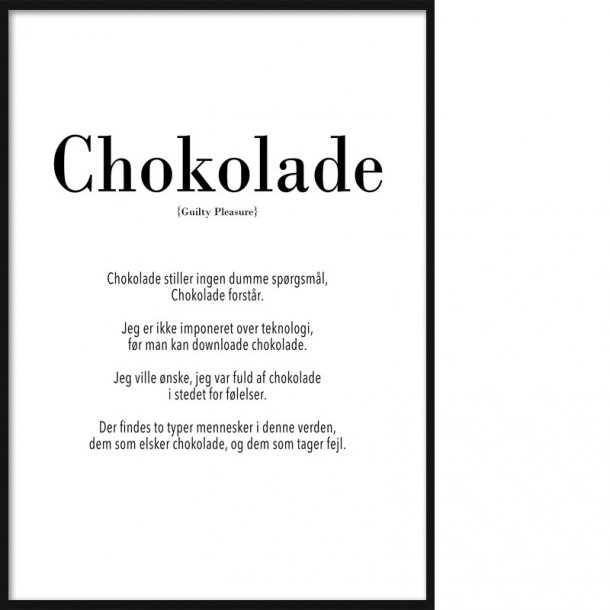 Guilty: Chokolade - Tekst & - Danposters.dk