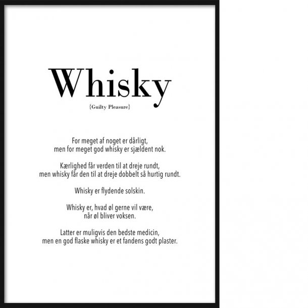 antyder Rejsebureau renhed Guilty: Whisky - Tekst & Citat Plakater - Dasch Design
