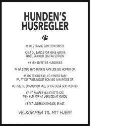 To grader Derive Utålelig Hundens Husregler Plakat (Inkl personligt navn) - Tekst & Citat Plakater -  Danposters.dk