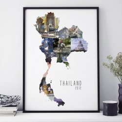 Land- &amp; Rejse Collage Plakat