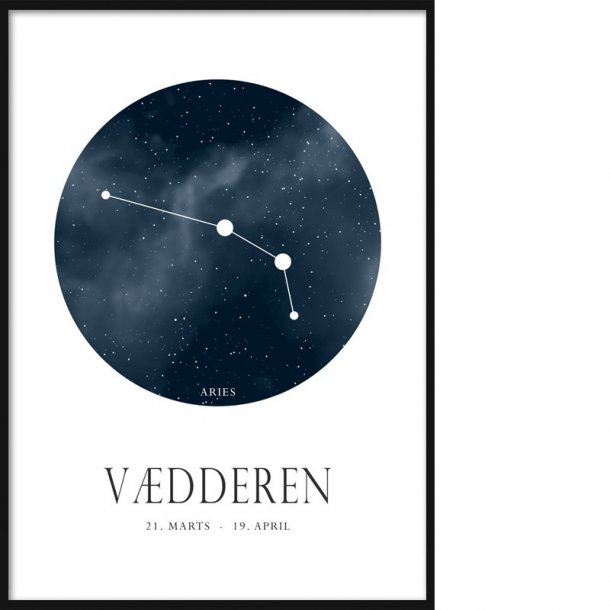 Sudan Kantine Gå glip af Stjernehimmel - Vædderen - Stjernetegn Plakater - Dasch Design