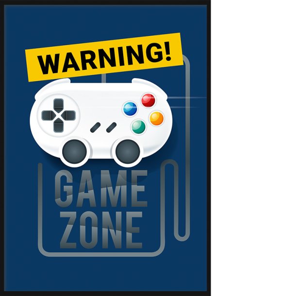 Warning Game Zone Bl Plakat