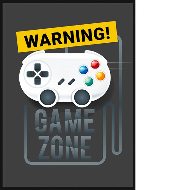 Warning Game Zone Gr Plakat