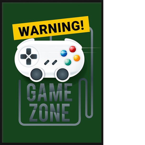 Warning Game Zone Grn Plakat