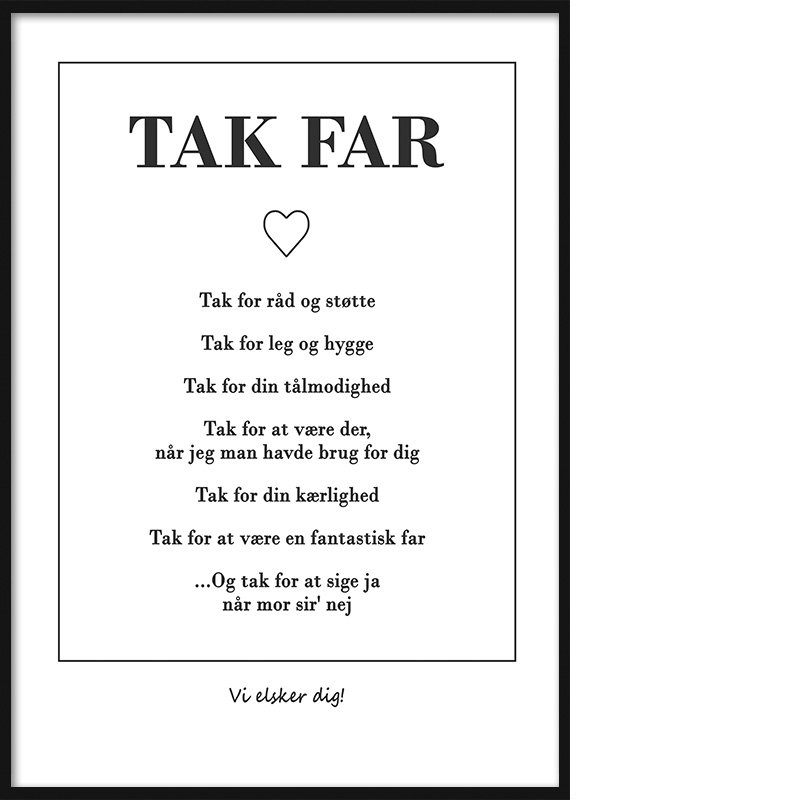 Raj Którego Nocą Pragniesz Tak Tekst Tak For Nr. 2 (FAR) - Tekst & Citat Plakater - DANPOSTERS.DK